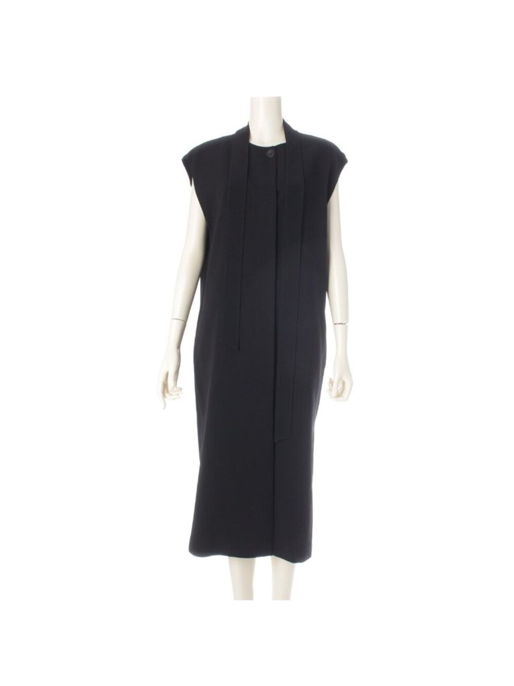 Max Mara Studio Hiyo Belted Vest Long Gilet Top Black 42